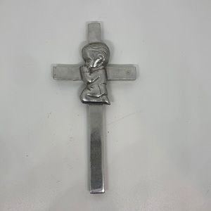 Sweet Praying Baby Metal Cross